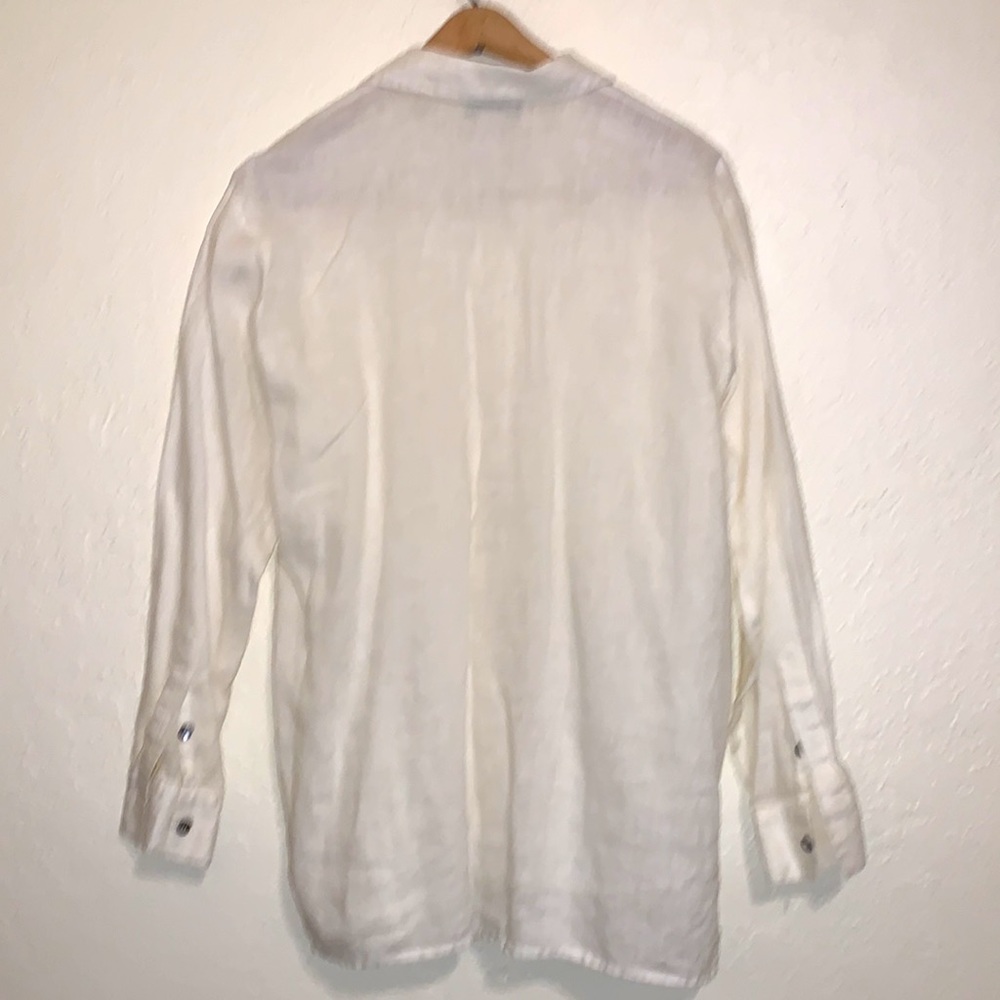 Vintage 80’s/90’s Austin Reed Cream Linen Button Down Shirt View 3